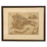 Antique Rare 18th Century Italian Map of Venice