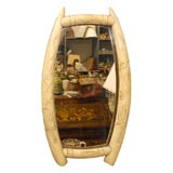 Antique C. 1920 Carved Ivory Mirror