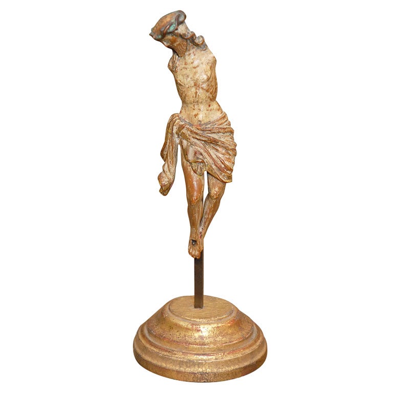 19th C. Carved Limewood Statue of Christ