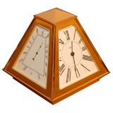 Retro 1970 24k Gold Plated Four Sided French Fred Clock/Barometer
