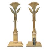 C. 1920 French Bronze Andirons
