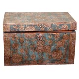 C. 1940 Wood Carved Painted Humidor