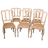 Set of 6 Louis XV Style French Provincial Dining Chairs