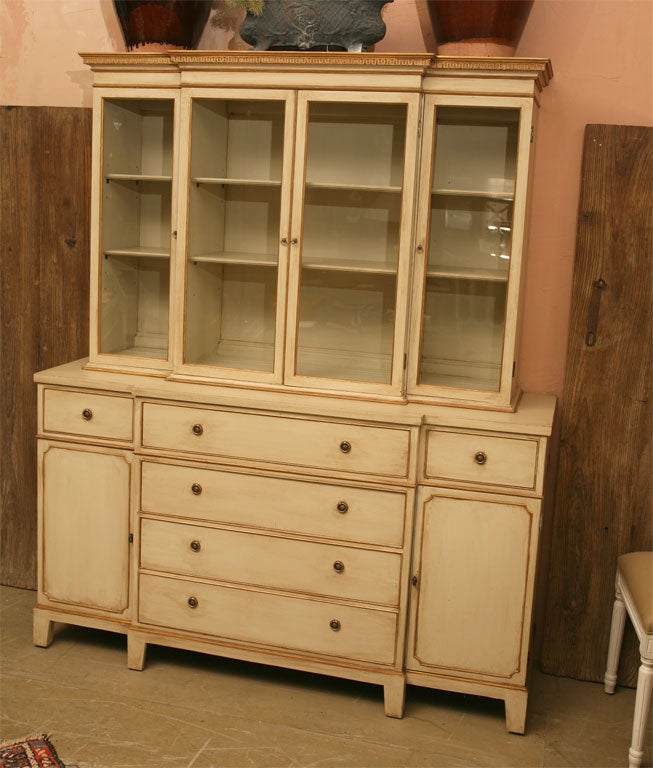 Custom Painted Step Back 2 Piece Hutch
