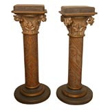 Antique Paie of Gothic  wood pedistals/ columns