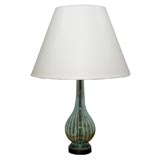 Pair of  Striped Hand Blown Glass Lamps