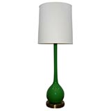 Vintage Pair of Tall Green Murano Case Glass Lamps