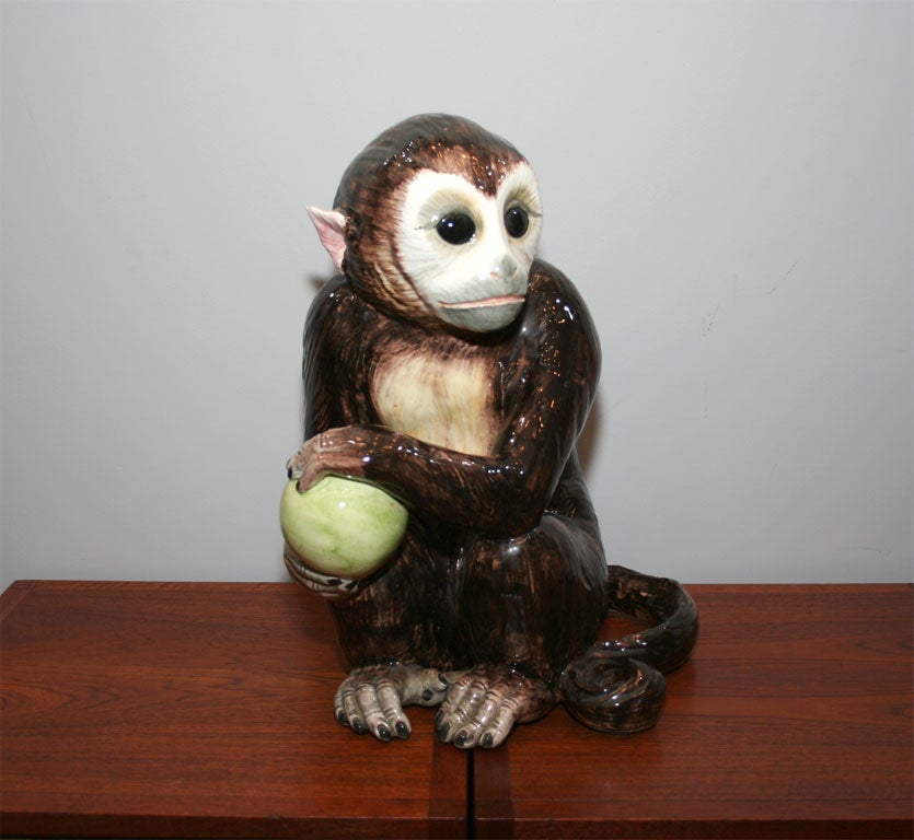 Hand painted ceramic monkey