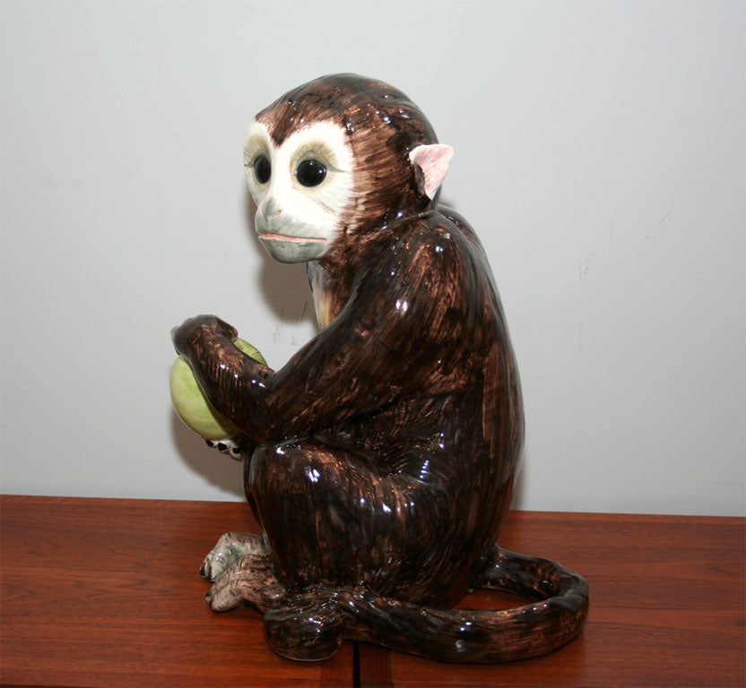 Late 20th Century Large Ceramic Monkey