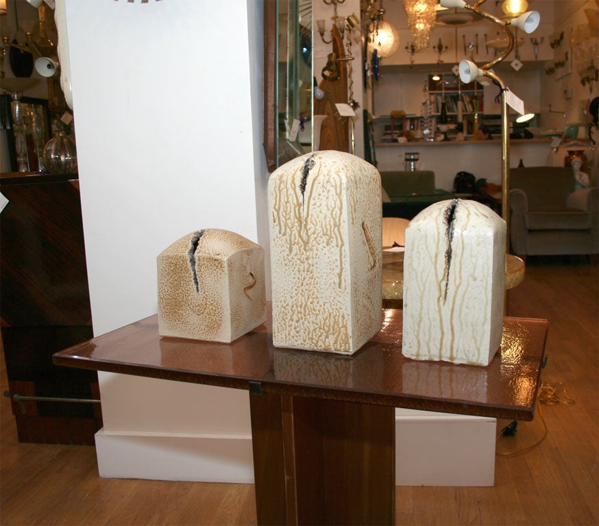Set of Three Ceramic Sculptures by Italian designer:  Orlandini