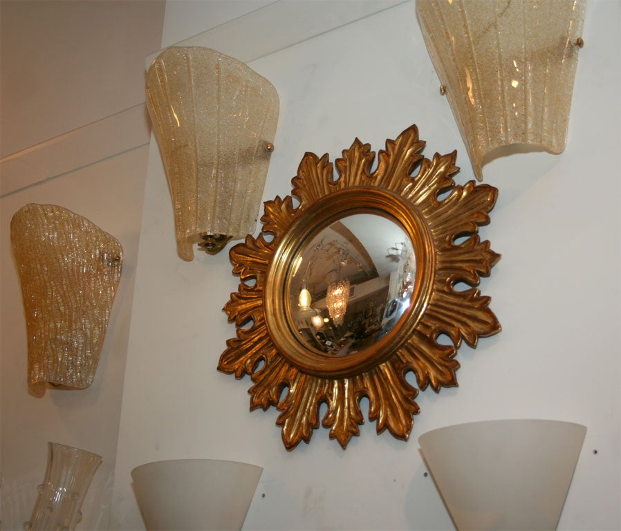 #4209  Petite Gilt Wood Sunburst Mirror