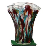 #4220 Vibrant Multi-Tone Murano Glass Vase. Signed