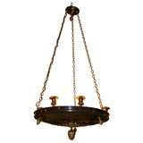 French Gun Metal and Brass Chandelier
