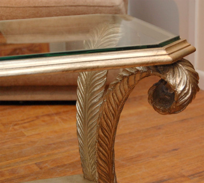 Glass BEAUTIFUL CARVED PRINCE OF WALES PLUME TABLE