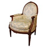 French Louis XVI Period Bergere Chair