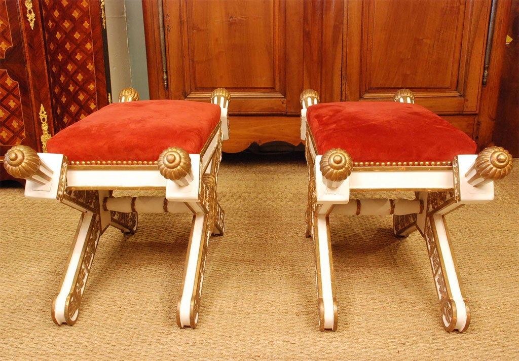 Pair of Italian Painted Benches