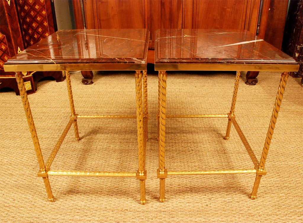 Pair of French Marble-top  Tables