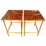 Pair of French Marble-top  Tables