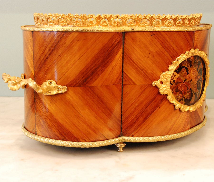 Gilt French Marquetry Jardiniere