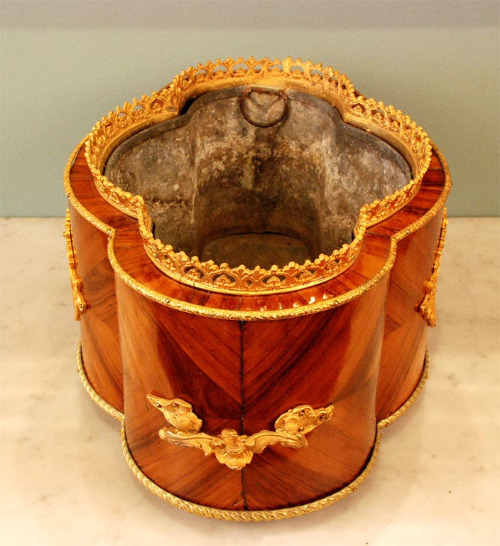 Wood French Marquetry Jardiniere