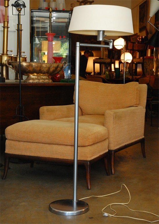 Walter Von Nessen plated & brushed floor lamp