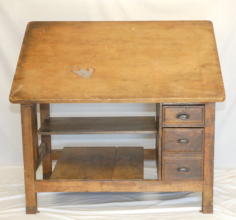 French Industrial drafting table