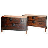 Pair of antique Tansu chests