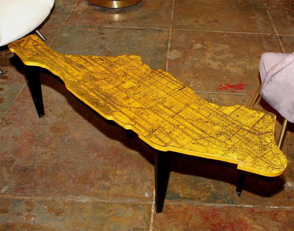 One of a kind coffee table of Manhattan.  Impeccable detail and design. Table top is made of birch.