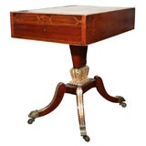 Late Regency rosewood side table with fossil stone top