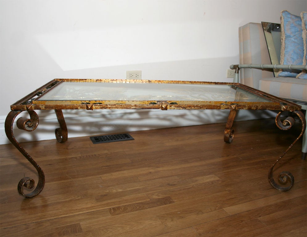 French iron coffee table with fish motif