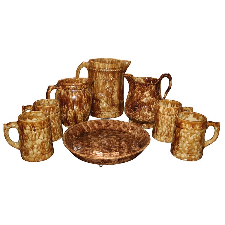 Vintage Spongeware Pottery - For Sale on 1stDibs