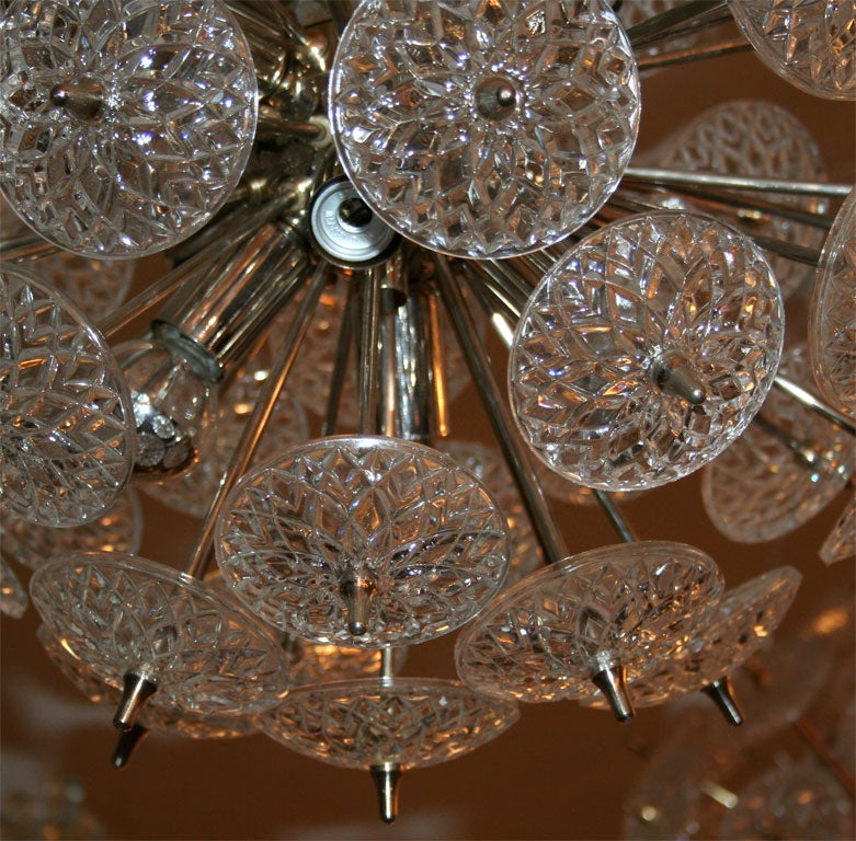 1960's Chrome Belgian Snowflake Chandelier