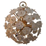 Vintage 1960's Brass Belgium Snowflake Chandelier