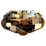 Art Deco Mirror with Bronze Stylized Frame
