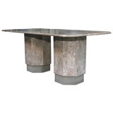Exotic Marble Desk/Conference Table Formerly of Stanley Marcus