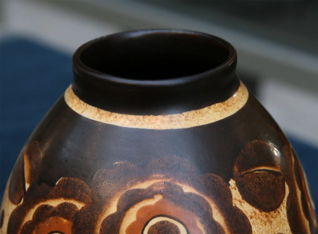 Belgian Art Deco Ceramic Keramis Vase by  Boch Freres