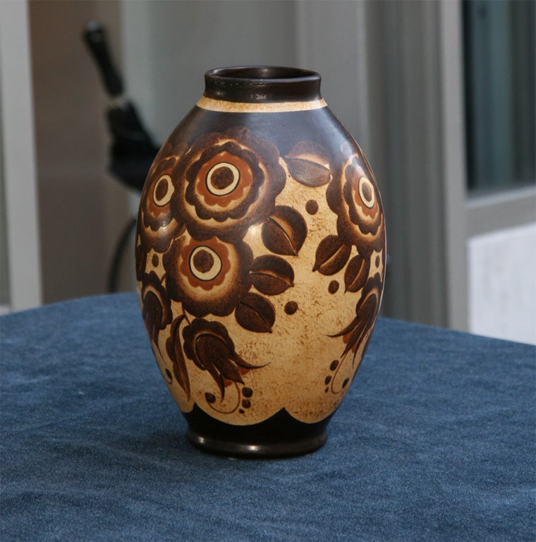 Art Deco Ceramic Keramis Vase by  Boch Freres In Excellent Condition In New York, NY