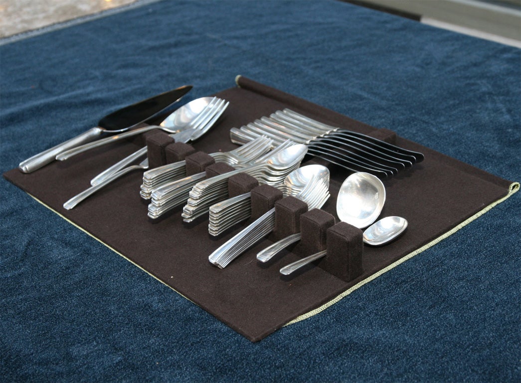 20th Century Set of Art Deco Sterling Flatware by Wallace 