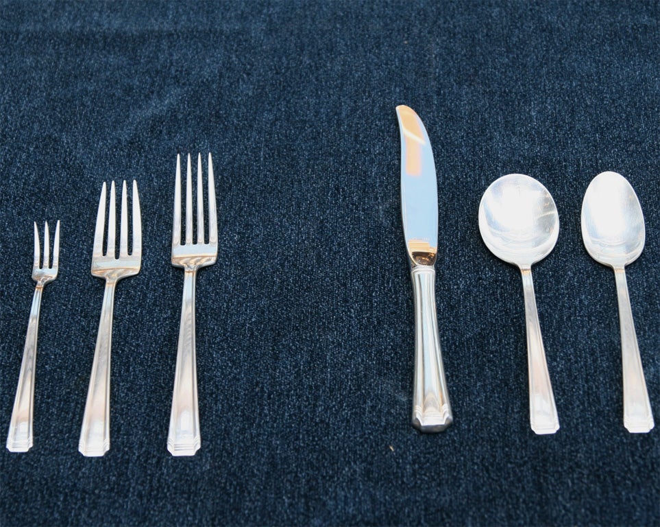 Set of Art Deco Sterling Flatware by Wallace 