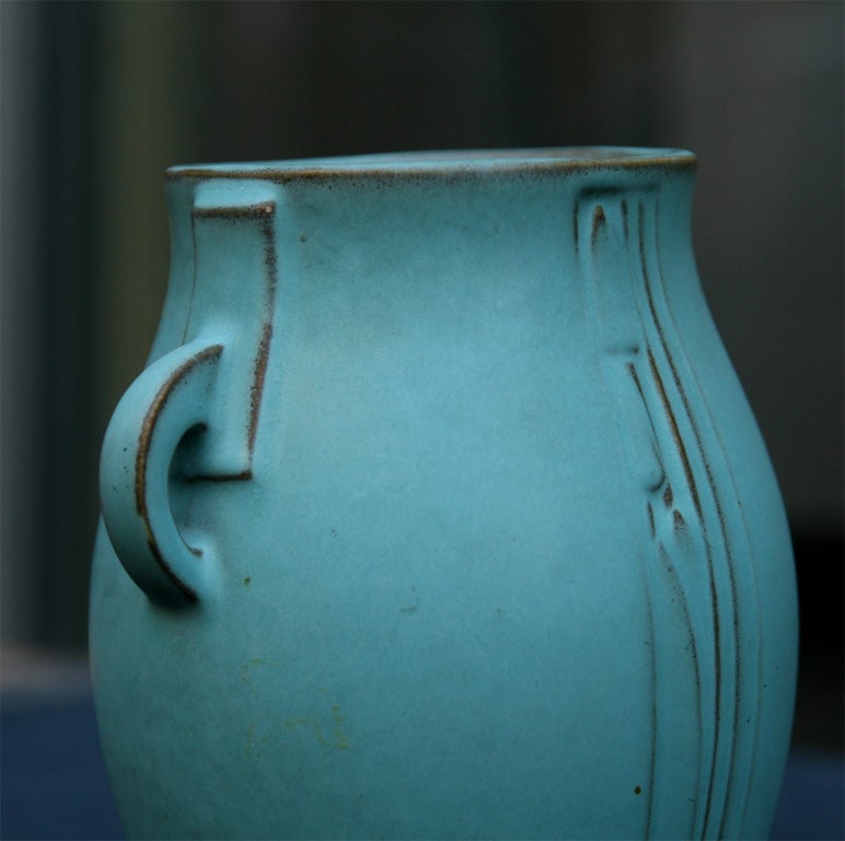 Pair of Art Deco Ceramic Vases by Roseville 3