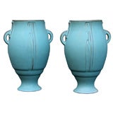 Vintage Pair of Art Deco Ceramic Vases by Roseville