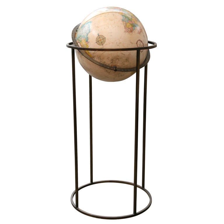 Paul McCobb Directional Brass Floor Terrestrial Globe