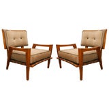Pair of 1950's Maple Frame lounge chairs