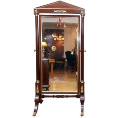 Antique French  Second Empire Cheval Mirror