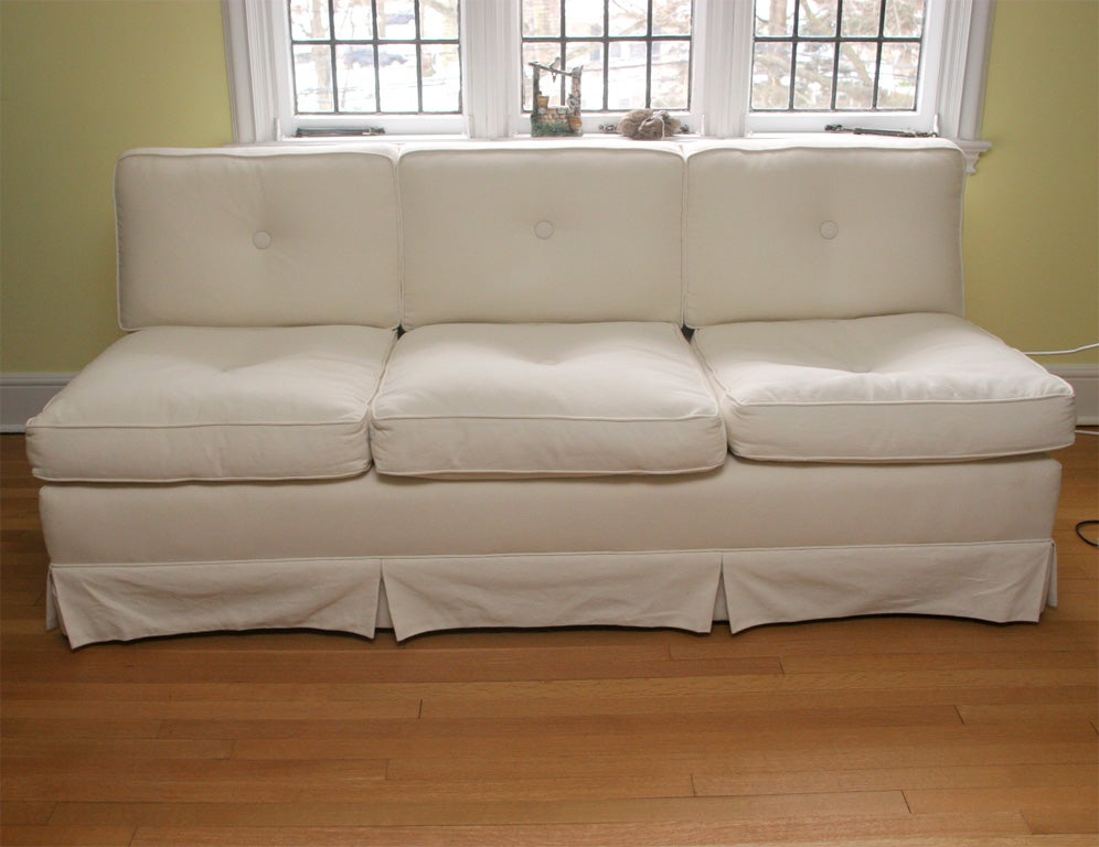 Classic upholstered three seat couch