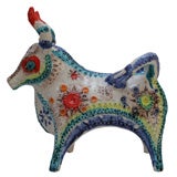 Vintage Italian Parti-colored Pottery Bull