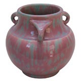 Awaji Art Pottery Three-Handled Flambe Vase