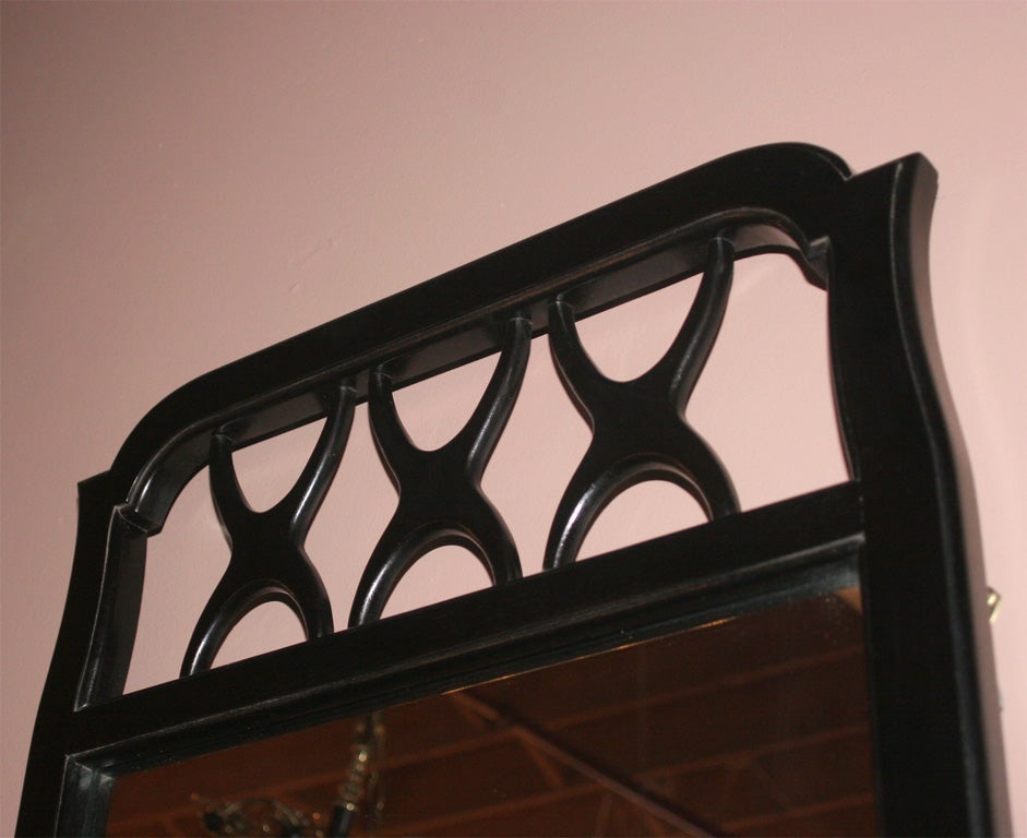 Mid-20th Century Pair Mid Century Ebonized Mirrors