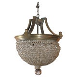Empire Style Bronze Beaded Chandelier