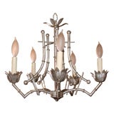 Silver Leaf Faux Bamboo Chandelier